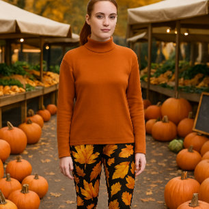 Herbstlaub auf Schwarz  Leggings