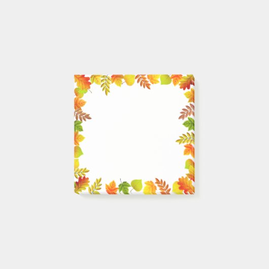 Herbstlaub auf Weiß Post-it Klebezettel (Vorderseite)