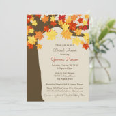 Herbstlaub & Baum Bridal Dusche Einladung (Stehend Vorderseite)