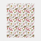 Herbstlaub Beeren Äste fallen Farbmuster Fleecedecke (Vorderseite)