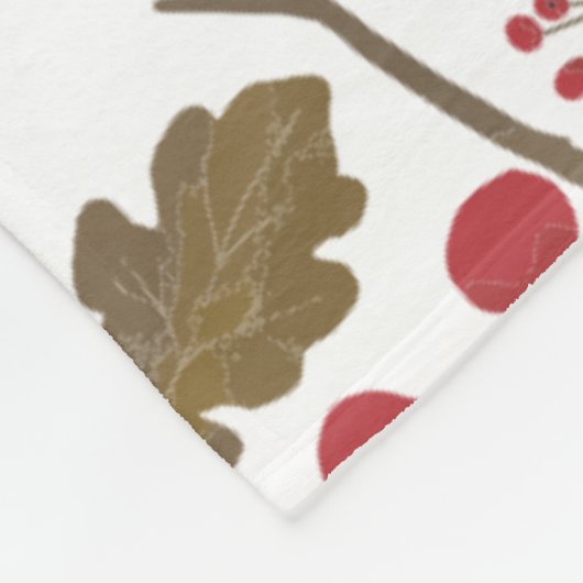 Herbstlaub Beeren Äste fallen Farbmuster Fleecedecke (Ecke)