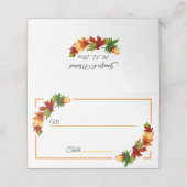 Herbstlaub Benutzerdefiniertes Datum der Herbstfar Platzkarte (Außenseite Aufgefaltet)