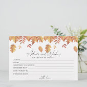 Herbstlaub - Beratung und Wünsche Brautparty Briefpapier (Stehend Vorderseite)