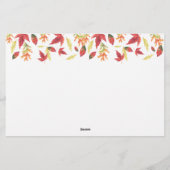 Herbstlaub - Beratung und Wünsche Brautparty Briefpapier (Rückseite)