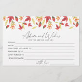 Herbstlaub - Beratung und Wünsche Brautparty Briefpapier (Vorderseite)