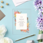 Herbstlaub Blätter Herbst Monogramm Hochzeit Acryleinladungen (In Situ (Hochzeit))