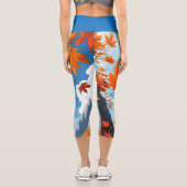 Herbstlaub blau capri leggings (Rückseite)