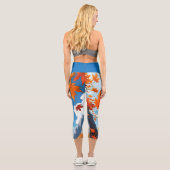 Herbstlaub blau capri leggings (Rückseite)