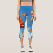 Herbstlaub blau capri leggings (Vorderseite)