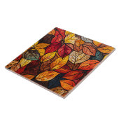 Herbstlaub Bleiglas Fliese (Seite)
