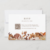 Herbstlaub Blumen QR Code RSVP Karte (Vorderseite)