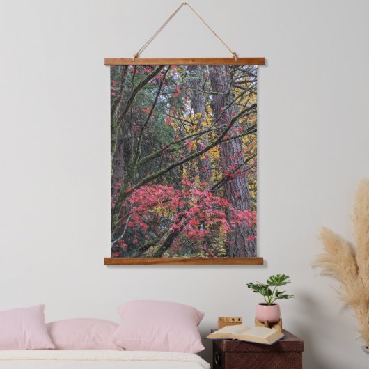 Herbstlaub Botanik Wandteppich Mit Holzrahmen (Schlafzimmer)
