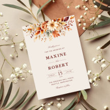 Herbstlaub Botanische Aquarell-Hochzeit