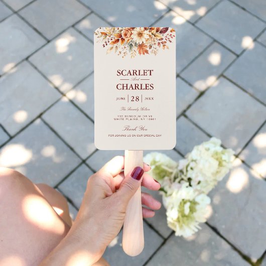 Herbstlaub Botanisches Hochzeitsprogramm im Herbst Fächer