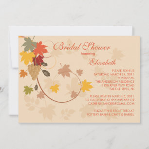 Herbstlaub Bridal Dusche Einladung Herbst