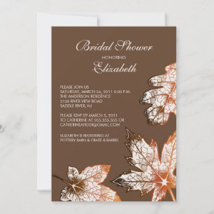 Herbstlaub Bridal Dusche Einladung Herbst