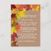 Herbstlaub Burlap Hochzeitsempfang Begleitkarte (Vorderseite)