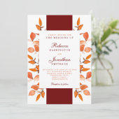 Herbstlaub Burnt Orange Hochzeitseinladung Einladung (Stehend Vorderseite)
