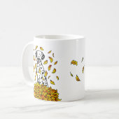 Herbstlaub Dalmatiner (schwarz 1) Hund Niedlich sp Kaffeetasse (Vorderseite Links)