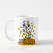 Herbstlaub Dalmatiner (schwarz 1) Hund Niedlich sp Kaffeetasse (Links)