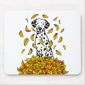 Herbstlaub Dalmatiner (schwarz 1) Hund Niedlich sp Mousepad (Vorne)