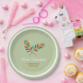 Herbstlaub danken Personalisierten Erntedank Pappteller (Party)