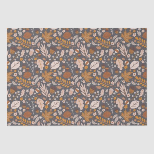 Herbstlaub, das nahtlose Muster der Herbstnacht Seidenpapier (Vorderseite)