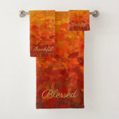 Herbstlaub des Herbstes dankbar Selig gesegnet Badhandtuch Set (Insitu)