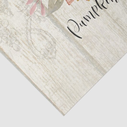 Herbstlaub des Herbstpumpenkammes Rustikales Holzd Seidenpapier (Detail)