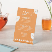 Herbstlaub des Orange Pedestal-Zeichens Sockelschild (In SItu)