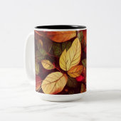 Herbstlaub Design Zweifarbige Tasse (Vorderseite Links)