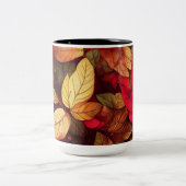 Herbstlaub Design Zweifarbige Tasse (Mittel)