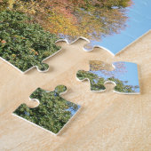 Herbstlaub, die im Blue Water Color Foto reflektie Puzzle (Seite)