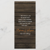 Herbstlaub, die Jar Hochzeitskarte Menükarte (Rückseite)