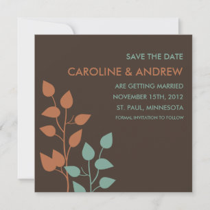 Herbstlaub-Doppelzweige Save-the-Date-Karten Save The Date