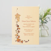 Herbstlaub-Eckeinladung Einladung (Stehend Vorderseite)