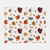 Herbstlaub & Eicheln Laub Fleecedecke (Vorderseite (Horizontal))