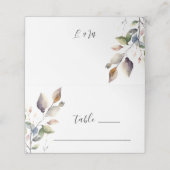 Herbstlaub Einfache Botanische Hochzeit Platzkarte (Außenseite Aufgefaltet)