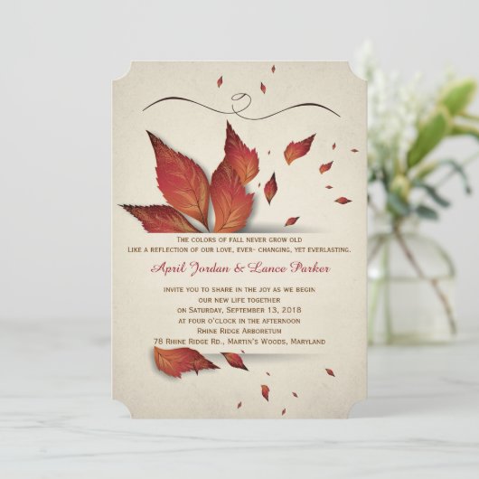 Herbstlaub Einladung (Stehend Vorderseite)