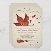 Herbstlaub Einladung (Vorne/Hinten)