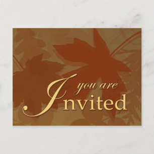 Herbstlaub Einladung - Postkarte
