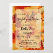 Herbstlaub Einladung zum Geburtstag (Vorne/Hinten)