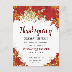 Herbstlaub   Einladung zur Thanksgiving-Dinnerpart