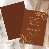 Herbstlaub Elegant Wedding Custom Gold Folieneinladung
