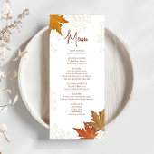 Herbstlaub Elegantes Menü für Hochzeiten Menükarte