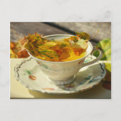 Herbstlaub Englischer Tee Herbst Hütte Postkarte (Vorderseite)