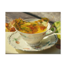 Herbstlaub Englischer Tee Herbst Hütte Postkarte