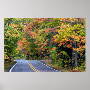 Herbstlaub entlang der Highway 41 2 Poster