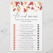 Herbstlaub - Er sagte, sie sagte Brautparty (Vorderseite)