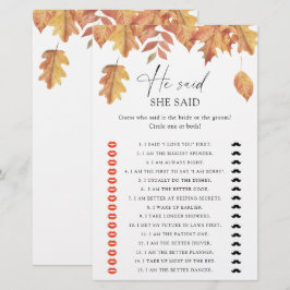 Herbstlaub - Er sagte, sie sagte Brautparty